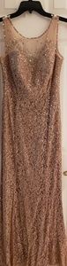 Camille vie Rosegold sequin long gown